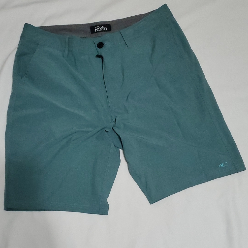 Hybrid & Company Men's Aqua Flat Front Shorts